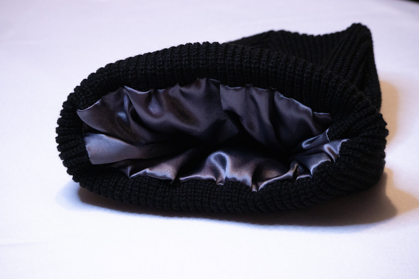 Black Beanie (Charcoal Satin)