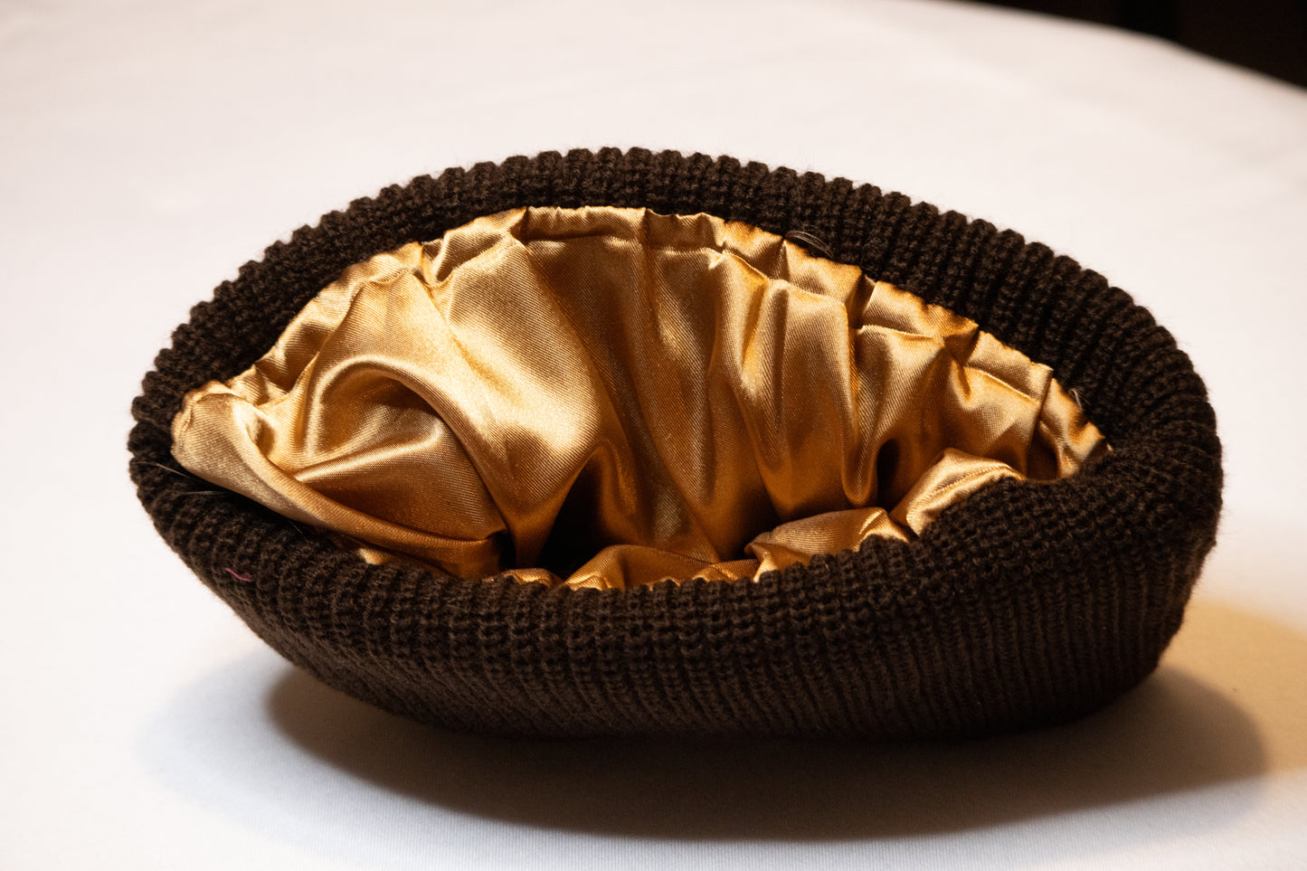 Mocha Beanie (Brown Satin)